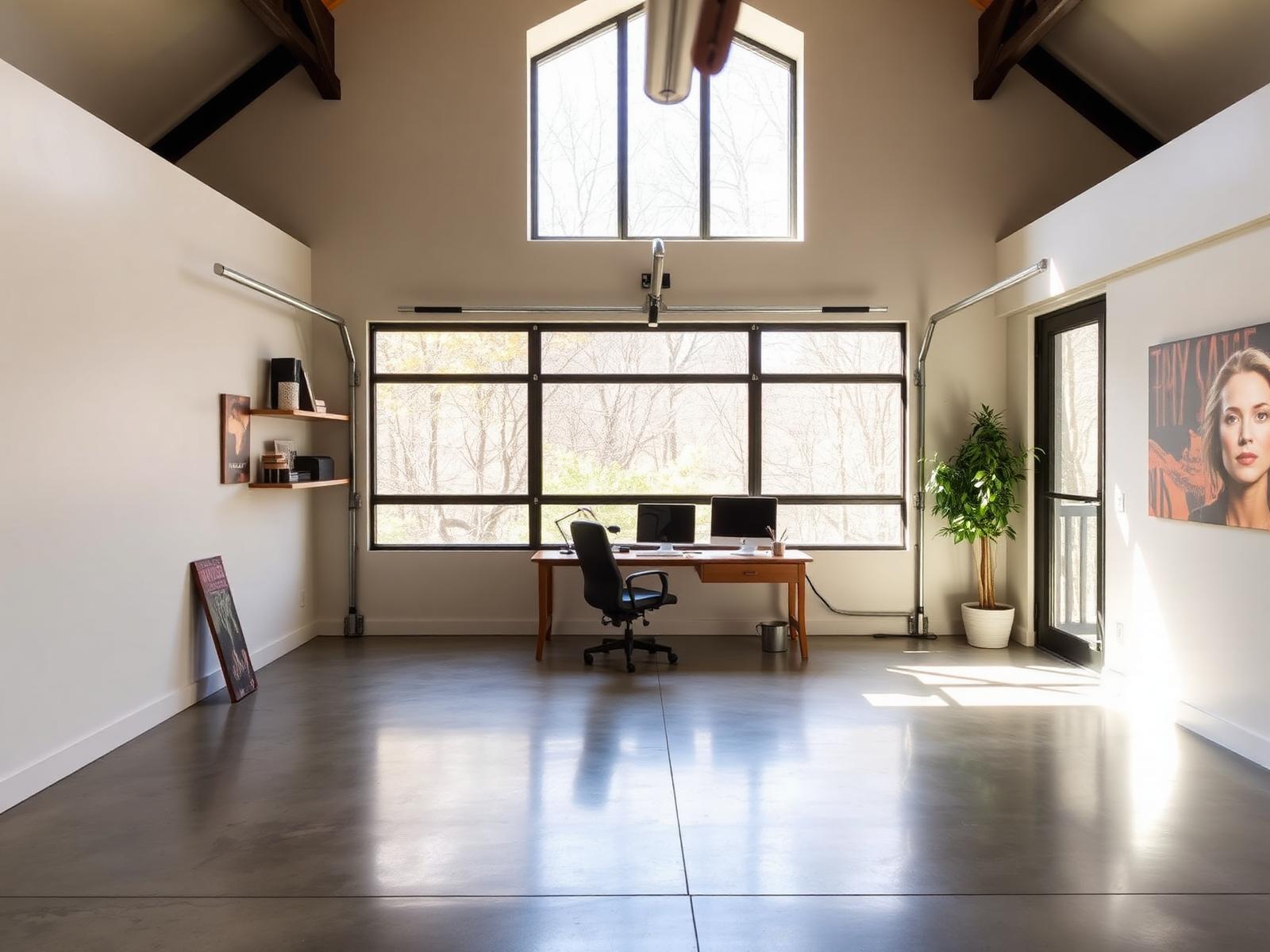Garage converted to studio space